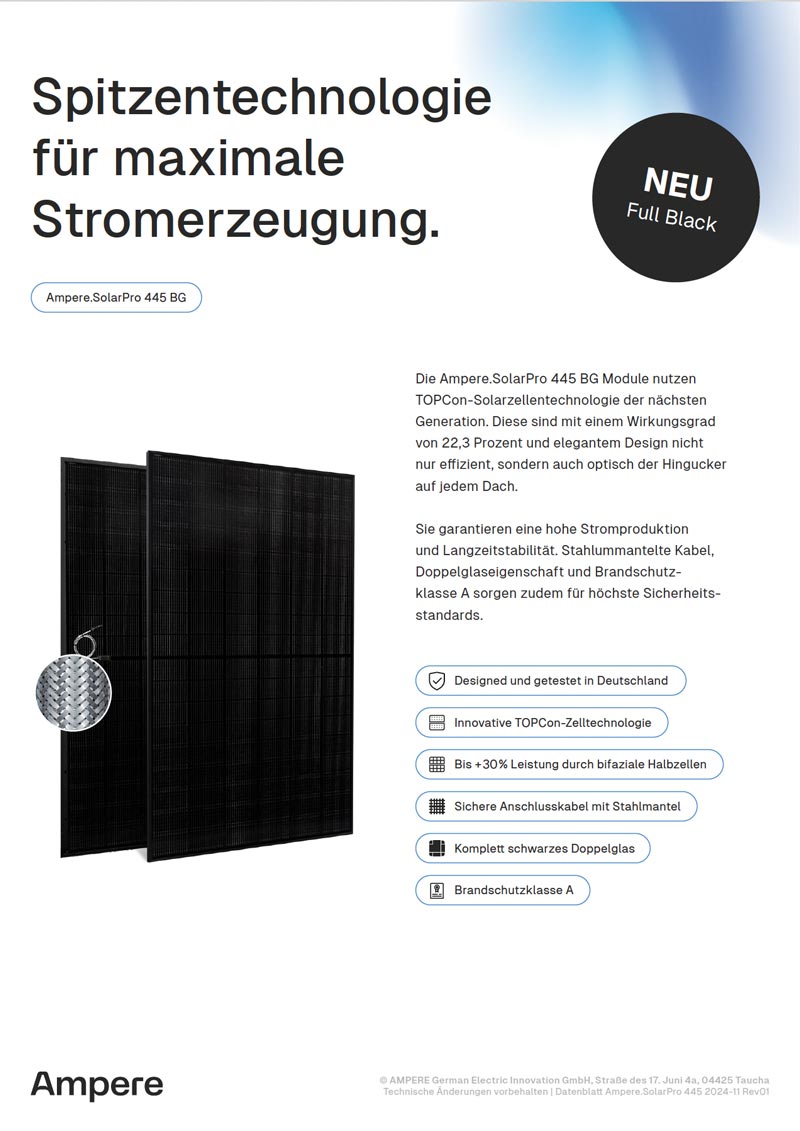 Vorschau Datenblatt zu Solarmodul Ampere.SolarPro 445 BG